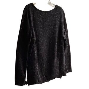 LOFT Cotton Wool Blend Crew Neck Sweater with Inset Side Panels